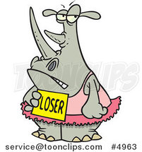 Cartoon Loser Ballerina Rhino by Toonaday