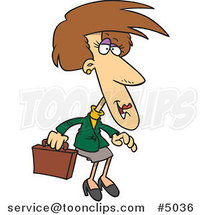 Cartoon Female Executive with a Briefcase by Toonaday