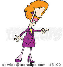 Cartoon Business Woman Laughing and Pointing by Toonaday