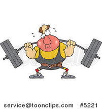 Cartoon Guy Lifting a Barbell by Toonaday