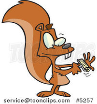 Cartoon Squirrel Using a Lint Brush by Toonaday