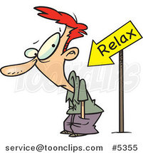 Cartoon Relax Arrow Pointing at a Guy by Toonaday