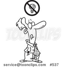 Coloring Page Line Art of a Stressed Cartoon Business Man Trying to Come up with an Idea by Toonaday