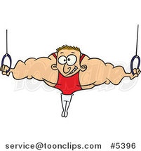 Cartoon Strong Olympic Guy on the Rings by Toonaday