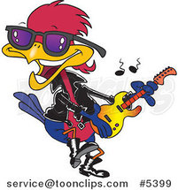 Cartoon Rocker Robin by Toonaday