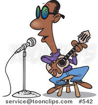 Cartoon Black Guy Singing the Blues by Toonaday