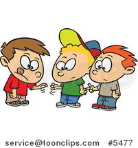 Cartoon Group of Boys Playing Rock Paper Scissors by Toonaday