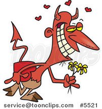 Cartoon Romantic Devil with Candy by Toonaday