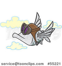 Cartoon Pilot Fish Flying by Toonaday