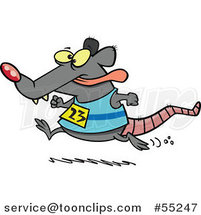Cartoon Rat Running a Race by Toonaday