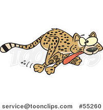 Cartoon Cheetah Running with Its Tongue Hanging out by Toonaday