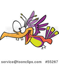 Cartoon Crazy Bird Flying by Toonaday