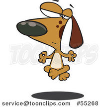 Cartoon Meditating Brown Dog Floating off of the Floor by Toonaday