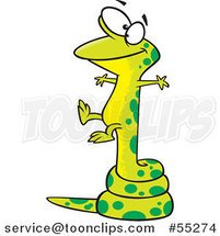 Cartoon Lizard Balanced on a Long Tail by Toonaday