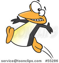 Cartoon Happy Penguin Jumping by Toonaday