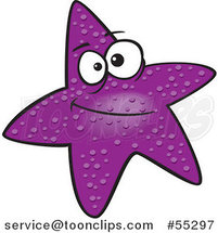 Purple Cartoon Skeptical Starfish by Toonaday