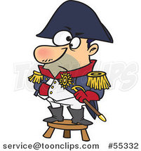 Cartoon Short Captain Standing on a Stool by Toonaday