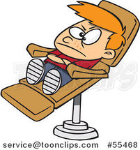 Cartoon Stubborn Boy in a Dentist Chair by Toonaday