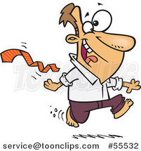 Cartoon Excited Guy Ripping His Tie off and Running Bare Foot by Toonaday