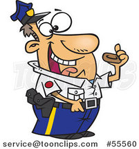 Cartoon Police Officer Eating a Donut by Toonaday