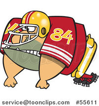 Cartoon Huge American Football Lineman Player by Toonaday