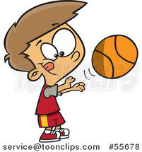 Cartoon White Boy Shooting a Basketball by Toonaday