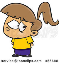 Cartoon Sad Brunette Rejected Girl by Toonaday