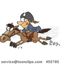 Cartoon Paul Revere Riding a Horse by Toonaday