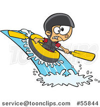 Cartoon White Boy White Water Rafting by Toonaday