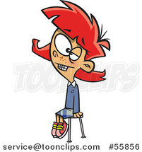 Cartoon Red Haired Girl Sitting and Posing for a School Photo by Toonaday