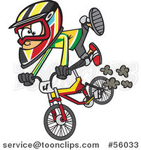 Cartoon White Little Boy Catching Air on a Bmx Bike by Toonaday