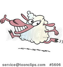 Cartoon Happy Lamb Leaping by Toonaday