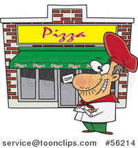 Cartoon Proud White Pizza Restaurant Chef by Toonaday