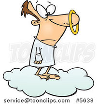 Cartoon Angel with a Halo on His Nose by Toonaday