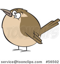 Cartoon Chubby Wren Bird by Toonaday