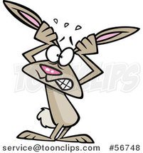 Cartoon Stressed out Bunny Rabbit Grabbing His Ears by Toonaday
