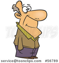 Cartoon Senior White Guy Standing with His Hands in His Pockets by Toonaday
