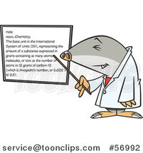 Cartoon Chemist Mole Pointing to a White Board by Toonaday