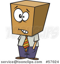 Cartoon Businessman with a Block Head by Toonaday
