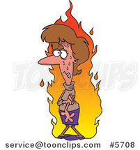 Cartoon Lady Experiencing a Hot Flash by Toonaday
