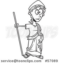 Cartoon Outline Greek Goddess, Hera by Toonaday