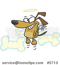 Cartoon Angel Dog in Heaven by Toonaday