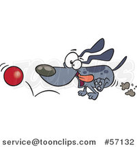 Cartoon Energetic Dog Chasing and Fetching a Ball by Toonaday
