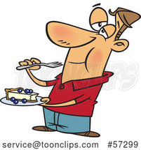 Cartoon White Guy Eating Cheesecake by Toonaday