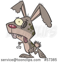 Zombie Cartoon Bunny Rabbit Walking by Toonaday