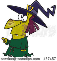 Cartoon Warty Witch Pointing by Toonaday