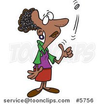 Cartoon Black Lady Flipping a Coin by Toonaday
