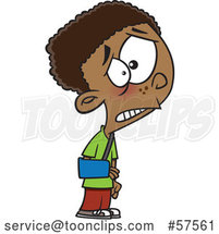 Cartoon Black Boy Wearing a Sling on His Arm by Toonaday