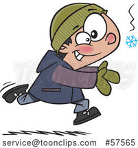 Cartoon White Boy Catching a Snowflake by Toonaday