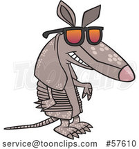 Cartoon Armadillo Wearing Sunglasses by Toonaday